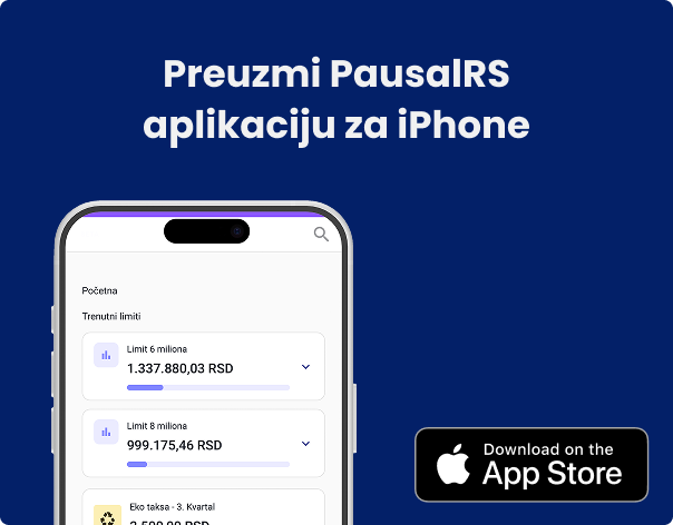 Preuzmi PausalRS aplikaciju za iPhone
