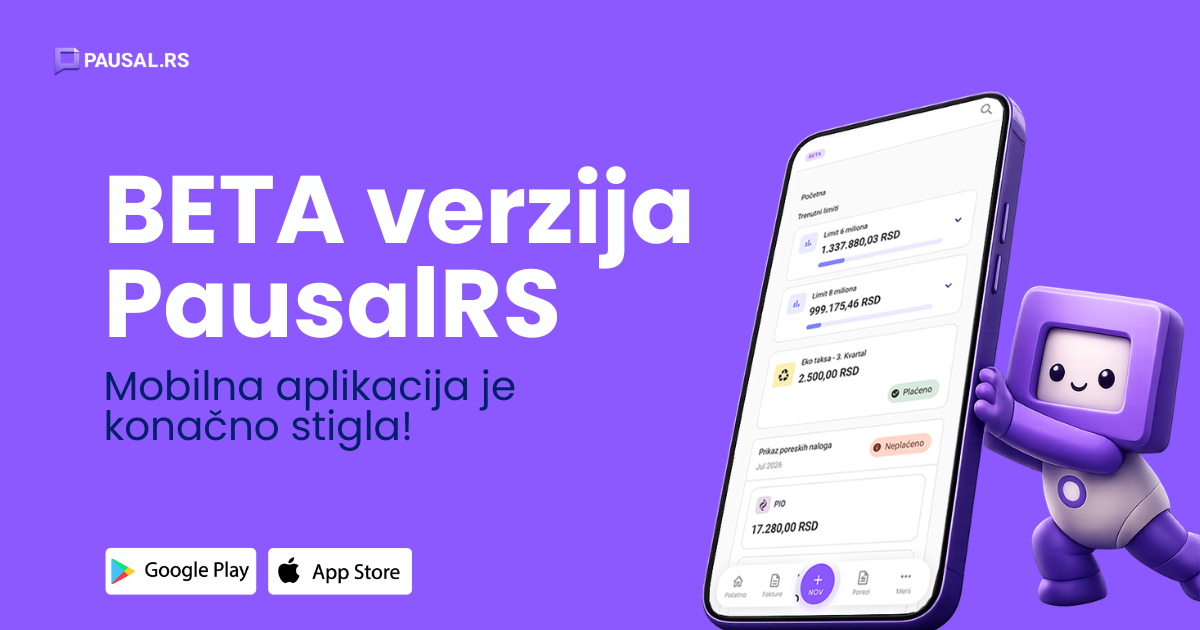 BETA verzija PausalRS mobilne aplikacije je konačno stigla 📱